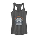 Junior's Star Wars: The Mandalorian Helmet Cartoon Racerback Tank Top