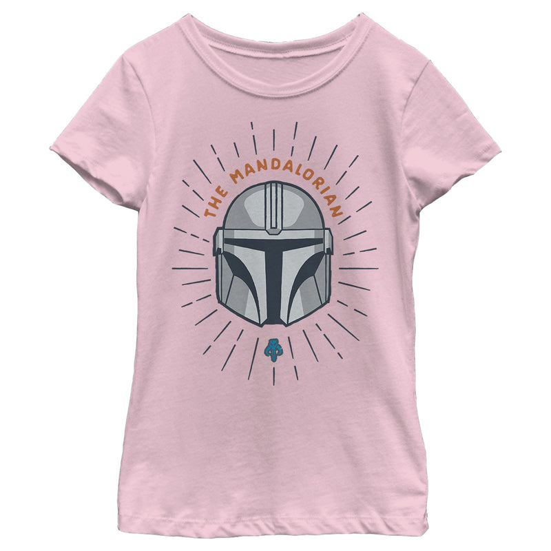 Girl's Star Wars: The Mandalorian Helmet Cartoon T-Shirt