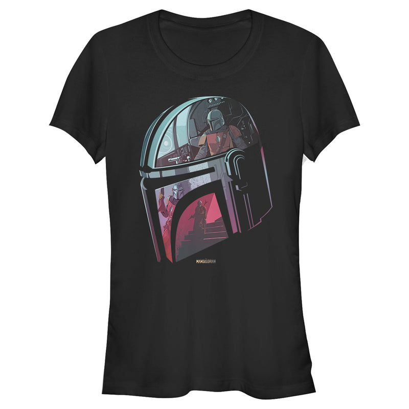 Junior's Star Wars: The Mandalorian Helmet Reflection T-Shirt