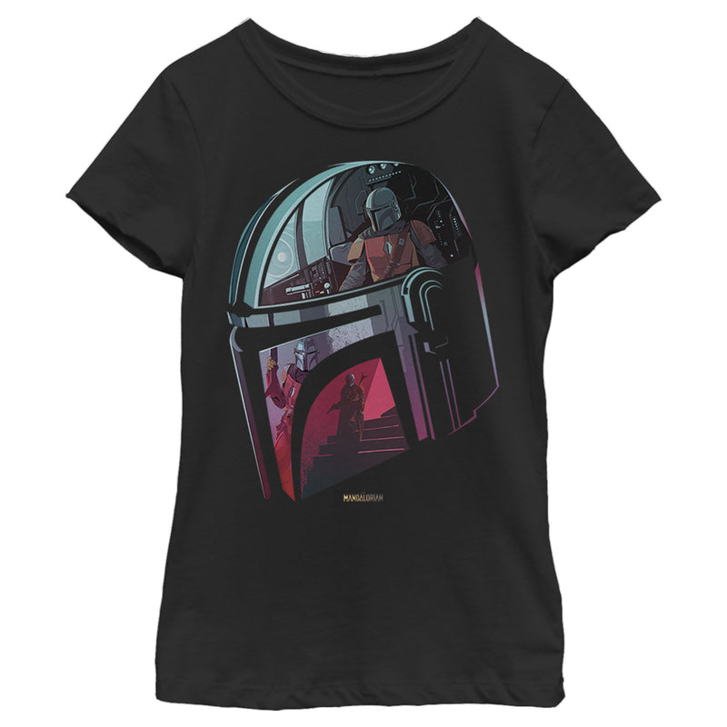Girl's Star Wars: The Mandalorian Helmet Reflection T-Shirt