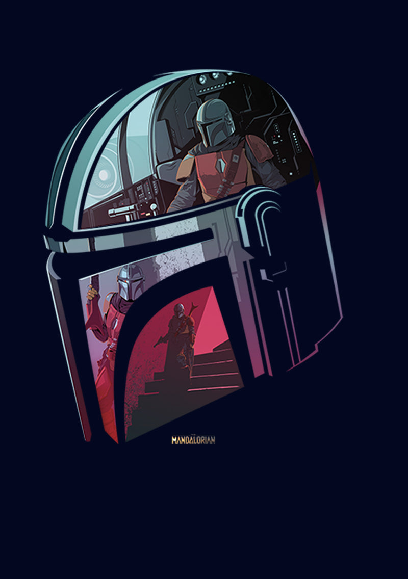 Men's Star Wars: The Mandalorian Helmet Reflection T-Shirt