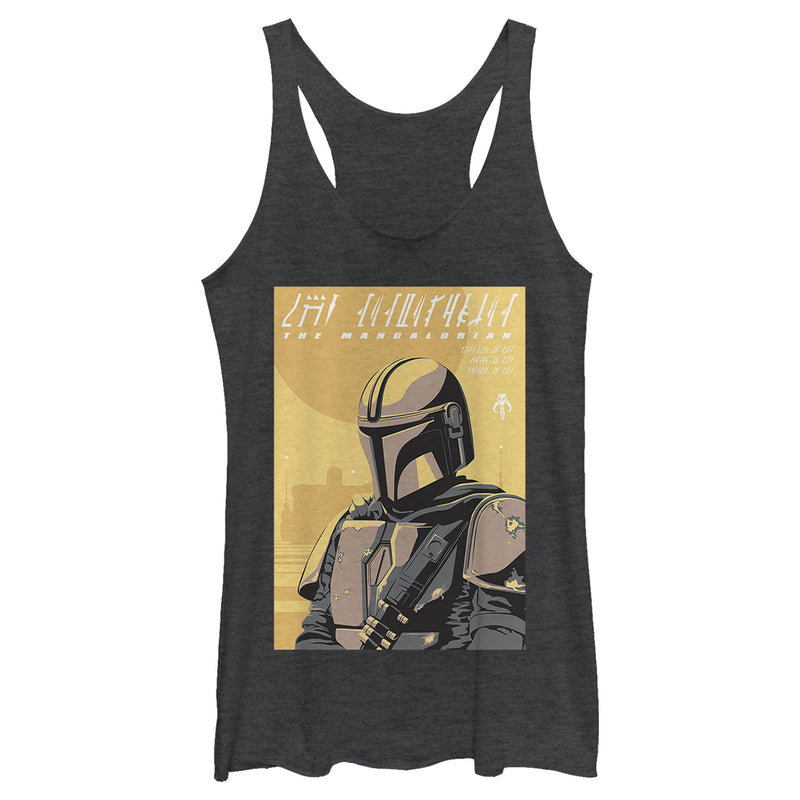 Women's Star Wars: The Mandalorian Bounty Hunter Portrait Racerback Tank Top