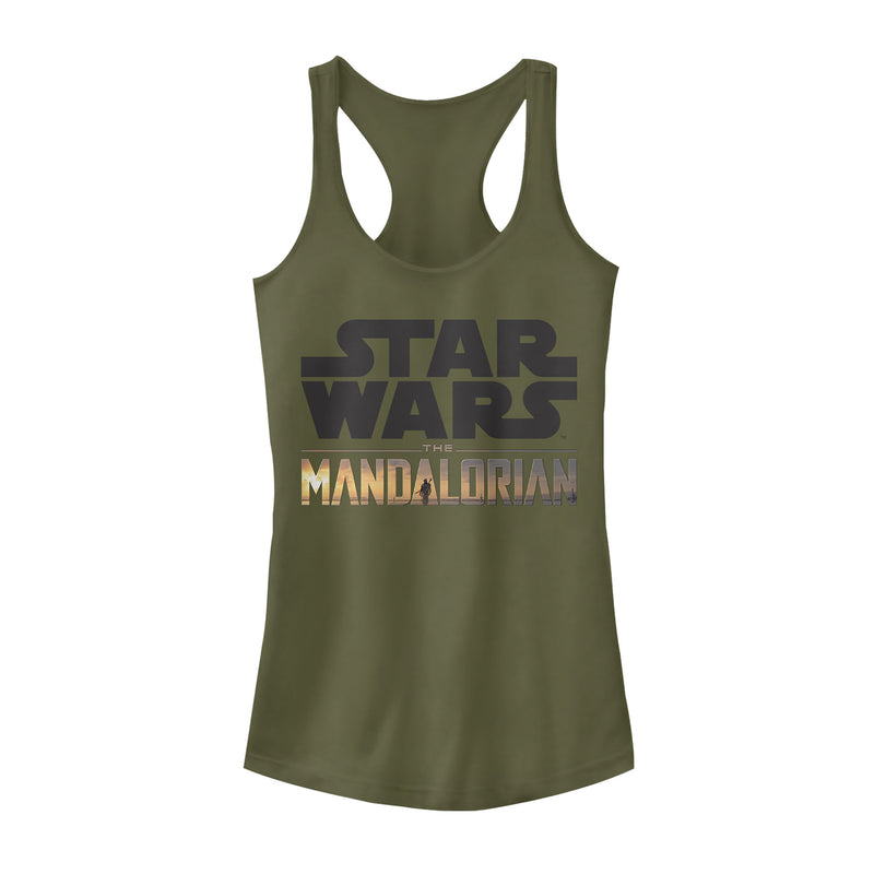 Junior's Star Wars: The Mandalorian Double Logo Racerback Tank Top