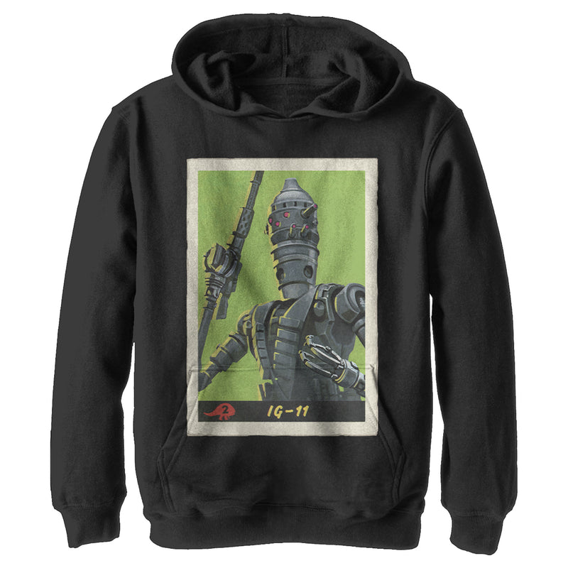 Boy's Star Wars: The Mandalorian IG-11 Droid Card Pull Over Hoodie