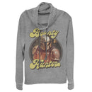 Junior's Star Wars: The Mandalorian Retro Bounty Hunter Cowl Neck Sweatshirt