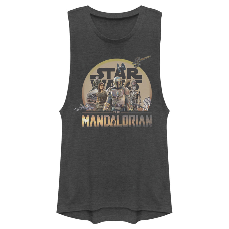 Junior's Star Wars: The Mandalorian Character Collage Festival Muscle Tee