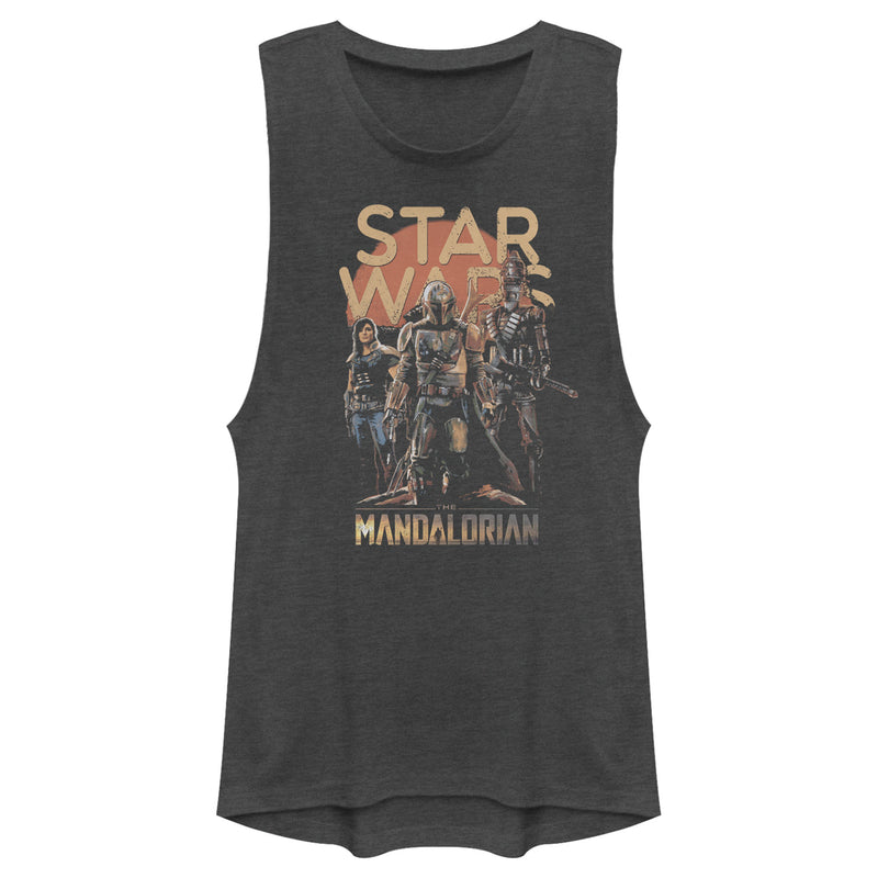 Junior's Star Wars: The Mandalorian Grunge Character Festival Muscle Tee