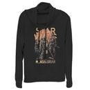 Junior's Star Wars: The Mandalorian Grunge Character Cowl Neck Sweatshirt