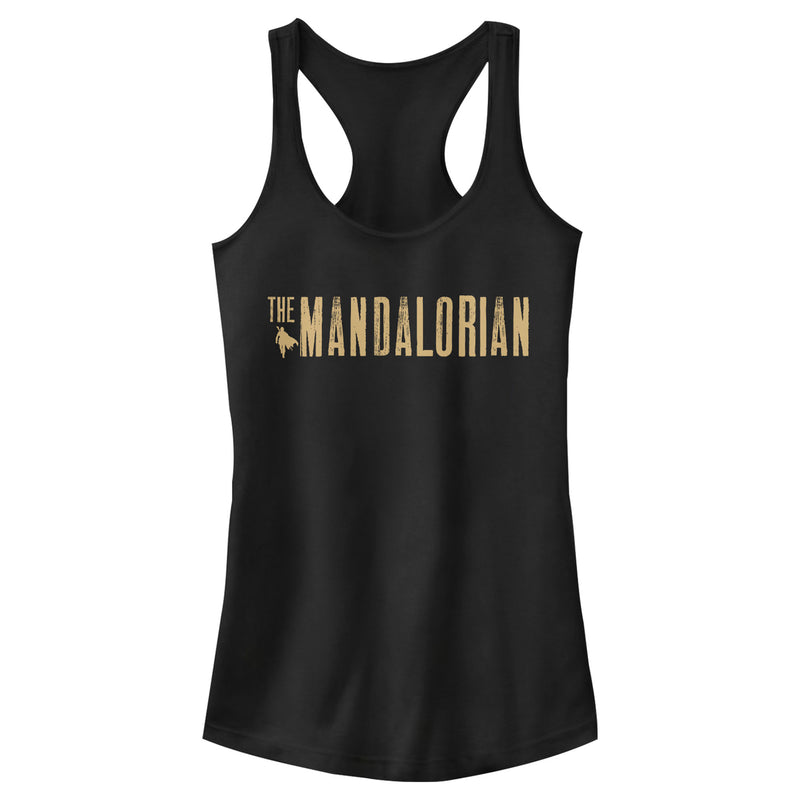 Junior's Star Wars: The Mandalorian Distressed Logo Racerback Tank Top