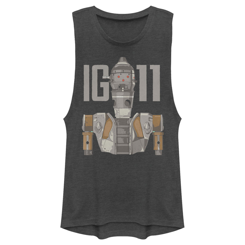 Junior's Star Wars: The Mandalorian IG-11 Droid Illustrated Festival Muscle Tee