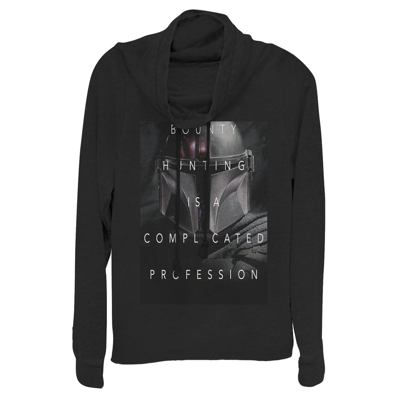 Junior's Star Wars: The Mandalorian Complicated Bounty Hunting Cowl Neck Sweatshirt