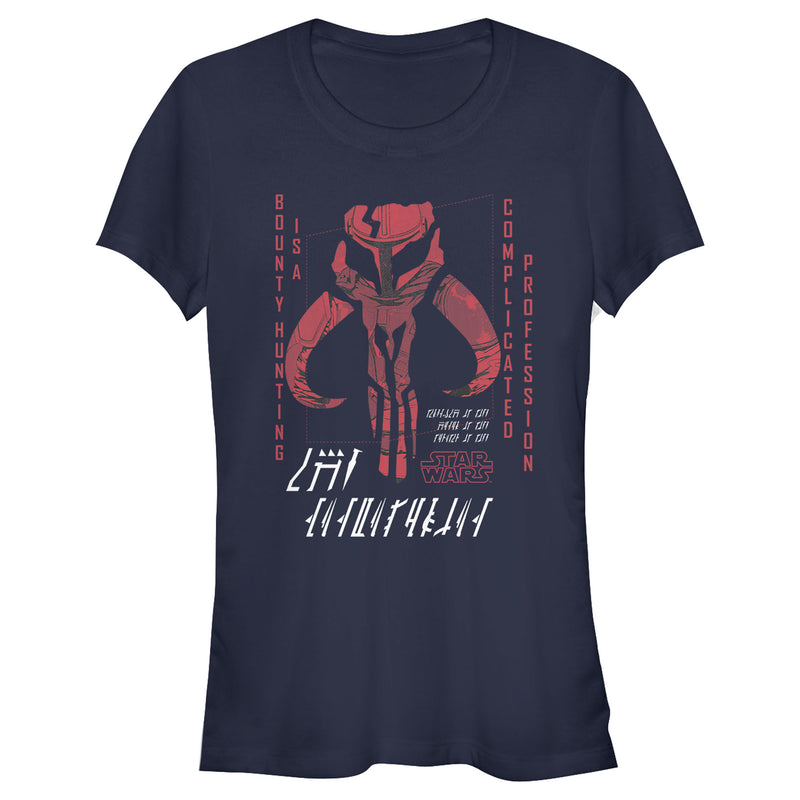 Junior's Star Wars: The Mandalorian Bounty Hunting Complicated Mando'a Text T-Shirt