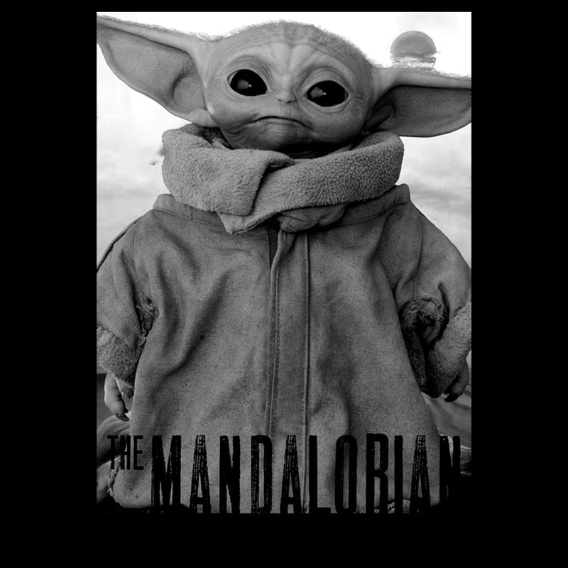 Men's Star Wars: The Mandalorian The Child Gray Grayscale Pose Sweatshirt
