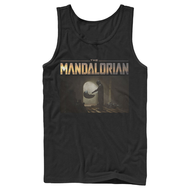 Men's Star Wars: The Mandalorian The Child Bounty Logo Silhouette Tank Top