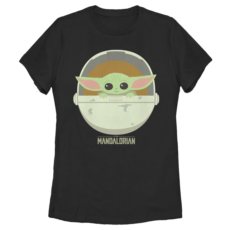 Women's Star Wars: The Mandalorian The Child Cartoon Art Bassinet T-Shirt