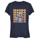 Junior's Star Wars: The Mandalorian Mando Text Stacked T-Shirt