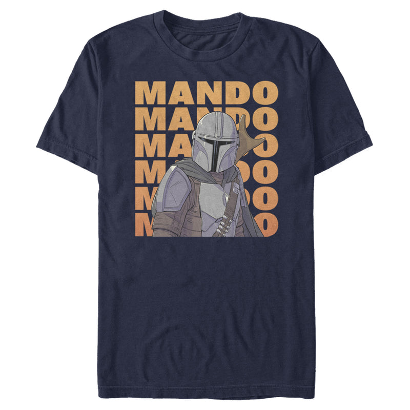 Men's Star Wars: The Mandalorian Mando Text Stacked T-Shirt