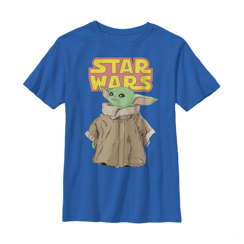 Boy's Star Wars: The Mandalorian The Child Retro Logo Stance T-Shirt