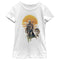 Girl's Star Wars: The Mandalorian The Child and Mando Walking Sunset T-Shirt