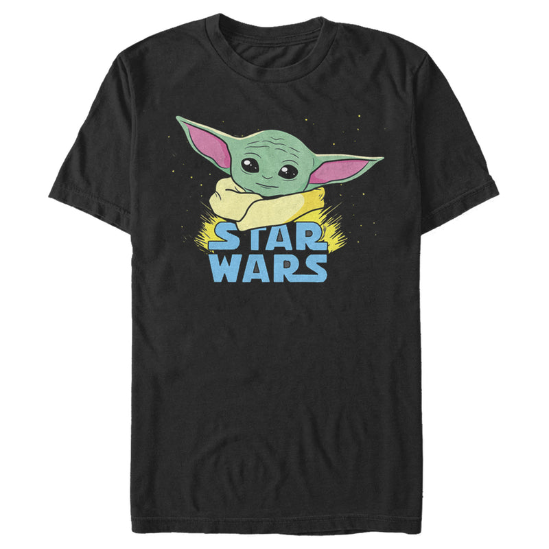 Men's Star Wars: The Mandalorian The Child Cartoon Shiny Eyes T-Shirt