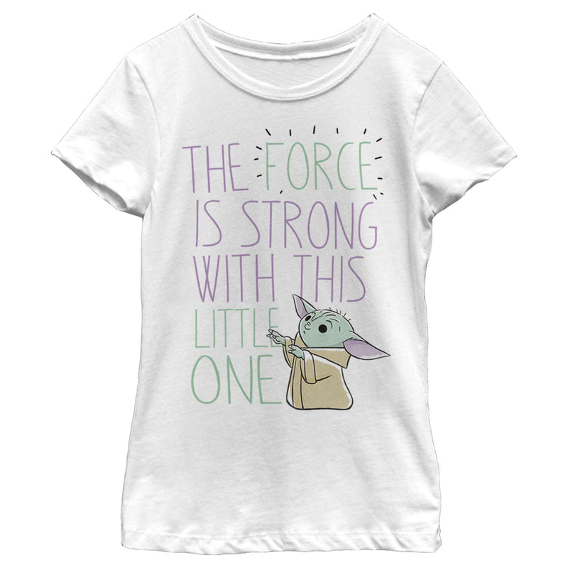 Girl's Star Wars: The Mandalorian The Mandalorian The Child The Force is Strong T-Shirt