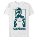 Men's Star Wars: The Mandalorian The Child and Bounty Hunter Silhouette T-Shirt