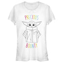 Junior's Star Wars: The Mandalorian The Child Precious Bounty Rainbow Text T-Shirt