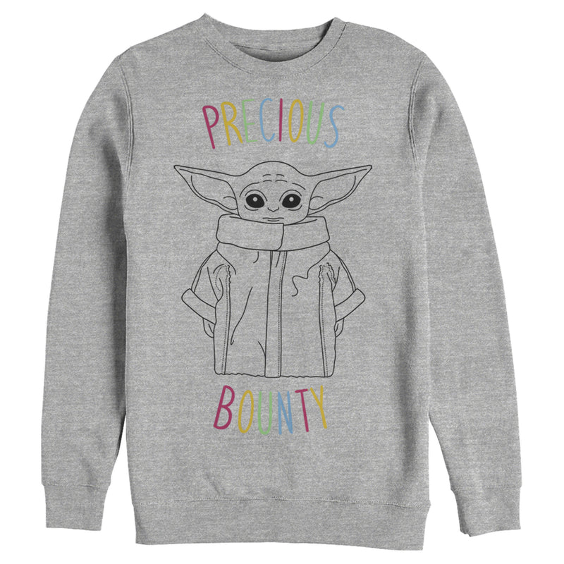 Men's Star Wars: The Mandalorian The Child Precious Bounty Rainbow Text Sweatshirt