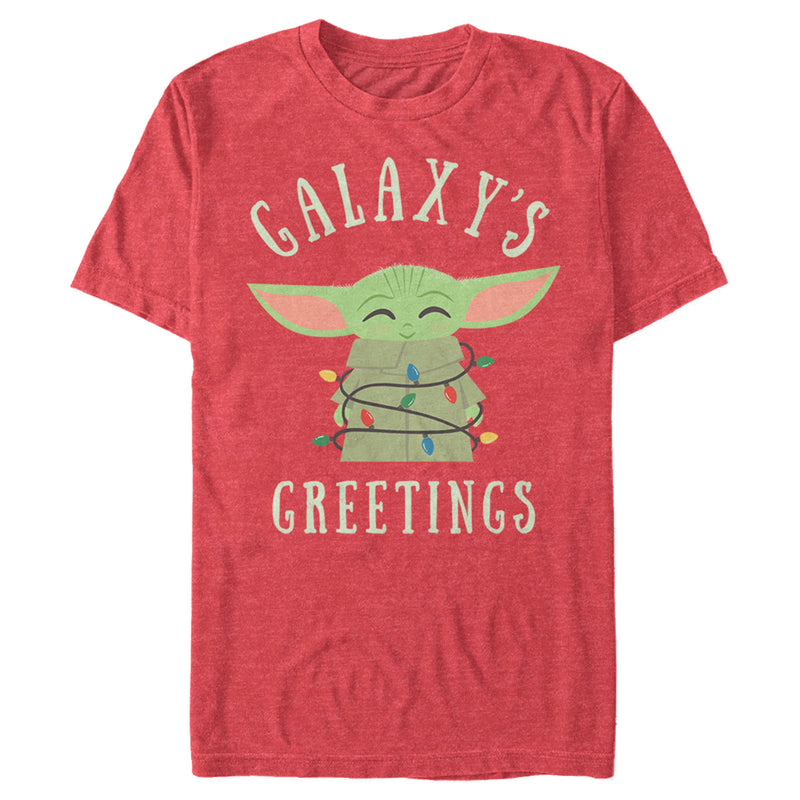 Men's Star Wars: The Mandalorian Christmas The Child Greetings T-Shirt