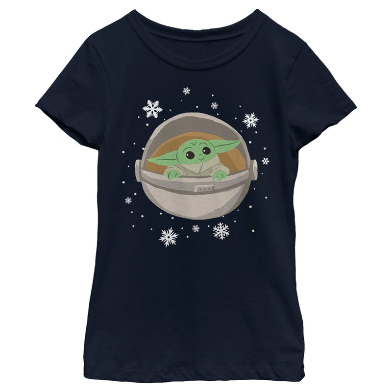 Girl's Star Wars: The Mandalorian Christmas The Child Space Cruise T-Shirt