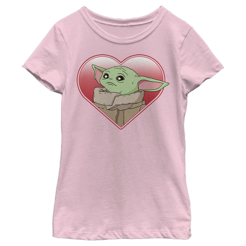 Girl's Star Wars: The Mandalorian The Mandalorian The Child Heart Look T-Shirt