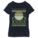 Girl's Star Wars: The Mandalorian Ugly Christmas The Child Frog T-Shirt