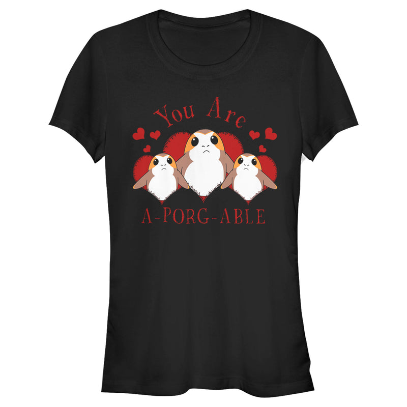 Junior's Star Wars Valentine's Day You Are A-Porg-Able T-Shirt