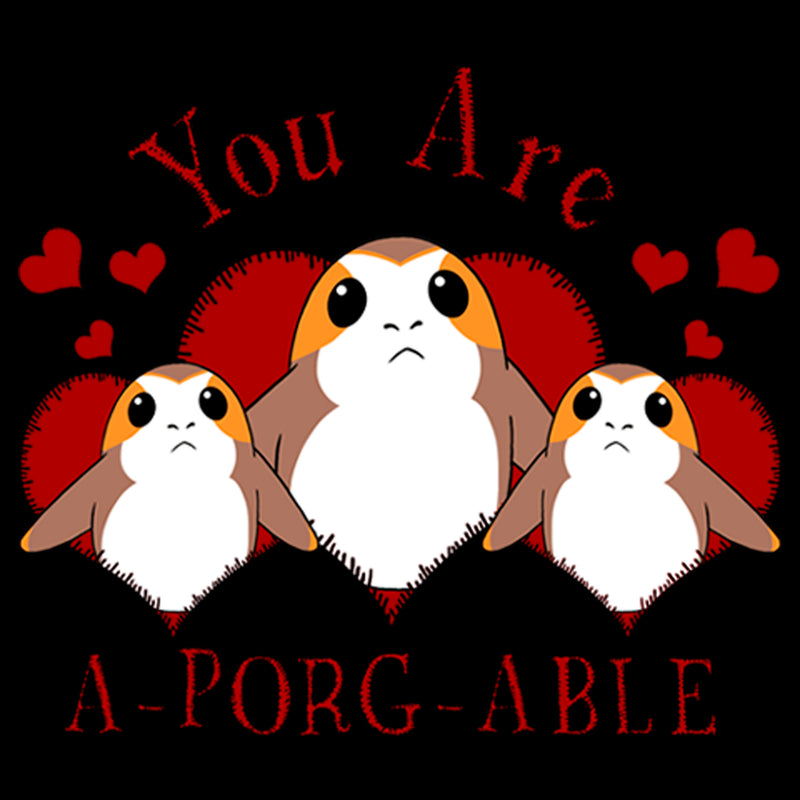 Junior's Star Wars Valentine's Day You Are A-Porg-Able T-Shirt