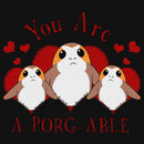 Girl's Star Wars Valentine's Day You Are A-Porg-Able T-Shirt