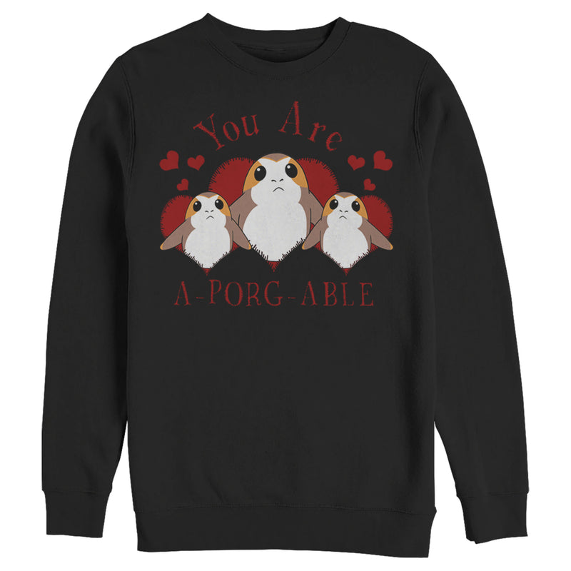 Men's Star Wars Valentine's Day You Are A-Porg-Able Sweatshirt