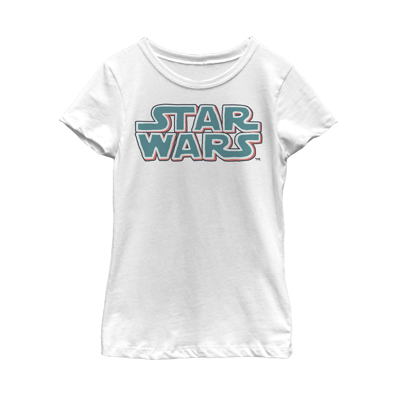 Girl's Star Wars Bubble Logo Scrawl T-Shirt