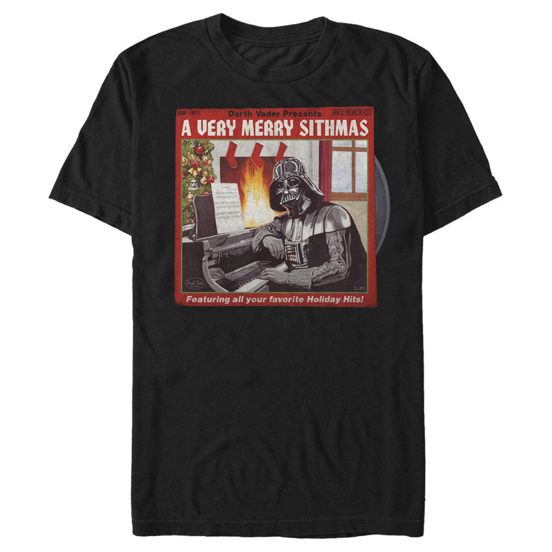 Men's Star Wars Christmas Vintage Vader CD T-Shirt