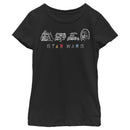 Girl's Star Wars Line Art Characters T-Shirt