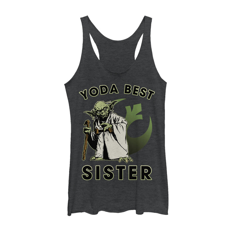 Women's Star Wars Yoda Best Sister Racerback Tank Top