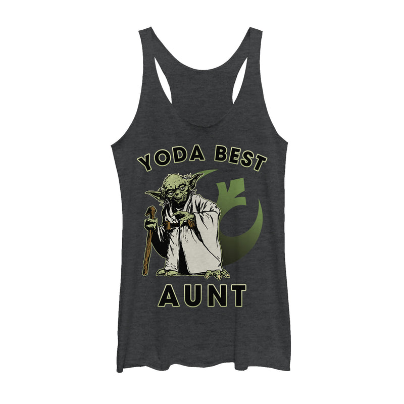 Women's Star Wars Yoda Best Aunt Racerback Tank Top