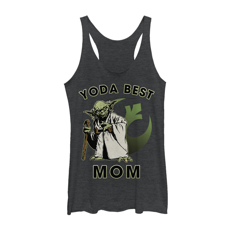 Women's Star Wars Yoda Best Mom Racerback Tank Top