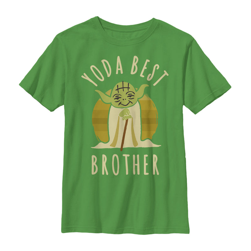 Boy's Star Wars Yoda Best Brother Cartoon T-Shirt