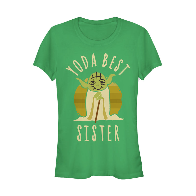 Junior's Star Wars Yoda Best Sister Cartoon T-Shirt