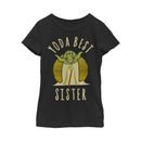 Girl's Star Wars Yoda Best Sister Cartoon T-Shirt