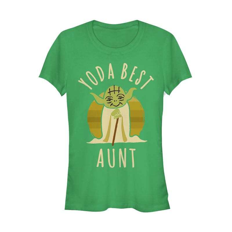 Junior's Star Wars Yoda Best Aunt Cartoon T-Shirt