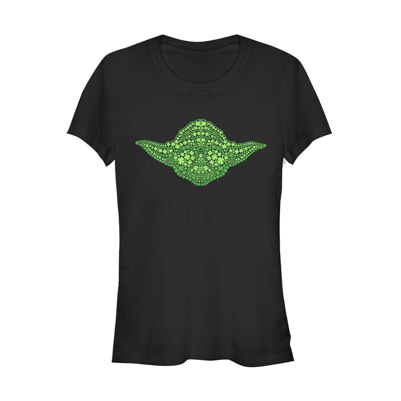 Junior's Star Wars St. Patrick's Yoda Clover Face T-Shirt