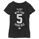Girl's Star Wars Force Is Strong With This 5 Year Old Rebel Logo T-Shirt