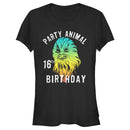Junior's Star Wars Chewie Party Animal 16th Birthday Color Portrait T-Shirt