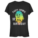 Junior's Star Wars Chewie Party Animal 18th Birthday Color Portrait T-Shirt